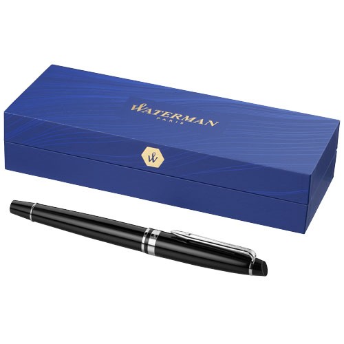 Expert fountain pen in black-solid-and-chrome