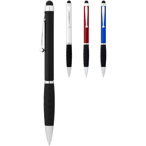 Ziggy stylus ballpoint pen in silver-and-black-solid