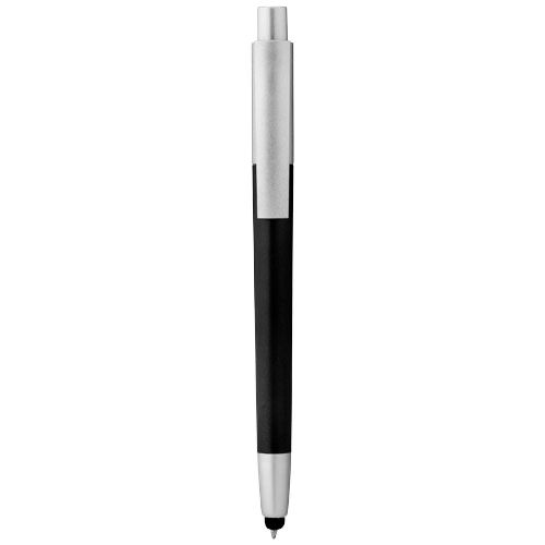Salta stylus ballpoint pen in black-solid-and-silver