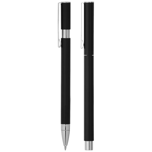 Oval ballpoint pen set in black-solid