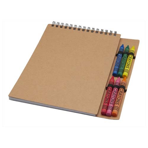 Doodle A5 spiral soft cover notebook and crayon set in 