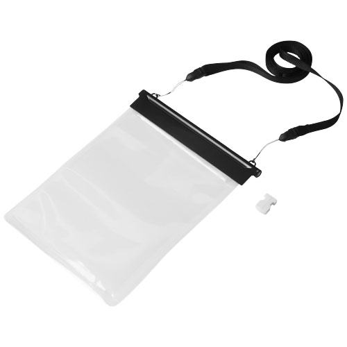 Splash waterproof mini tablet touchscreen pouch in white-solid-and-transparent-clear