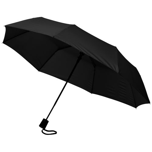 Wali 21'' foldable auto open umbrella in white-solid