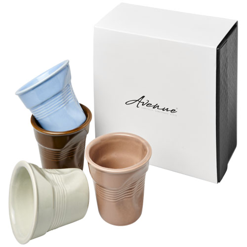 Milano 4-piece ceramic espresso cup set in multi-colou