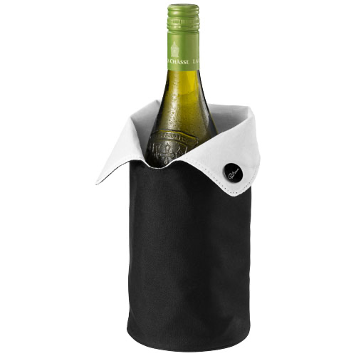 Noron foldable wine cooler sleeve in black-solid-and-grey