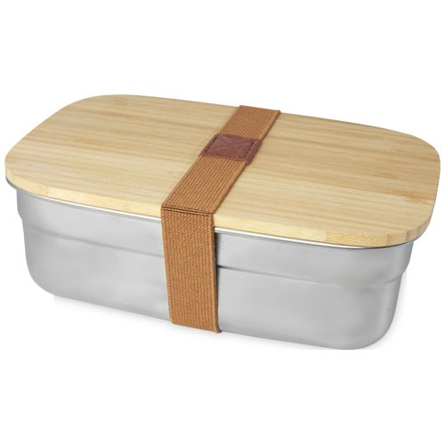 Tite stainless steel lunch box with bamboo lid in 