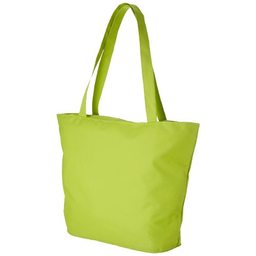 Panama zippered tote bag in white-solid