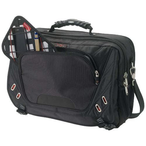 Proton security friendly 17'' laptop briefcase in black-solid