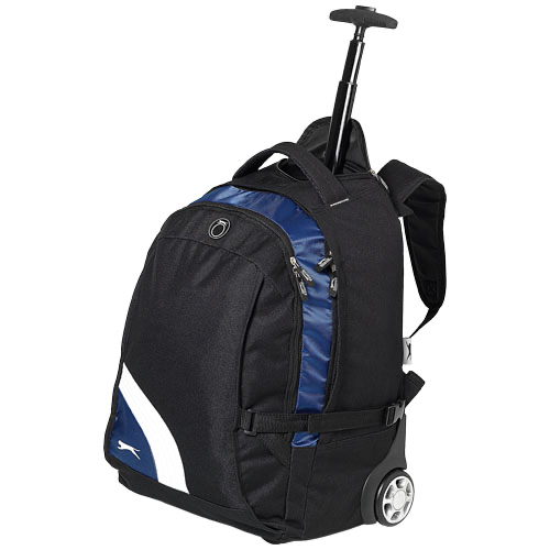 Wembley 15.5'' laptop trolley backpack in black-solid-and-blue
