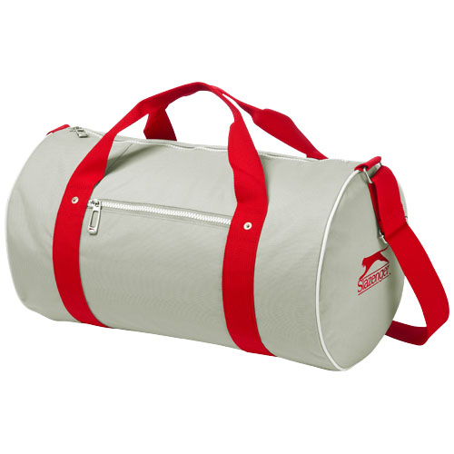 York duffel in grey-and-red