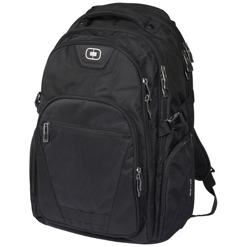 Curb 17'' laptop backpack in black-solid