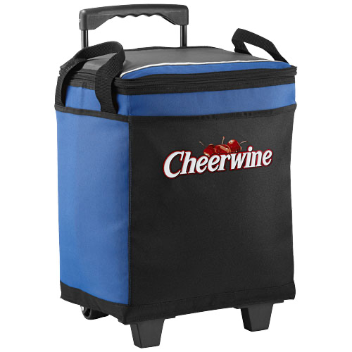 Roller 32-can cooler bag with wheels in royal-blue-and-black-solid