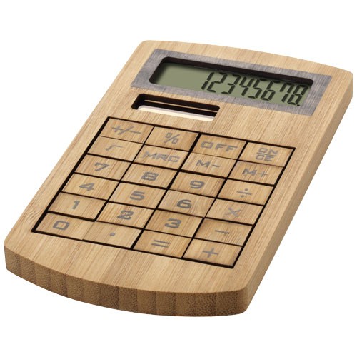 Eugene calculator made of bamboo in brown