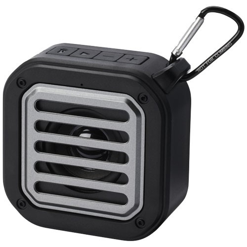 Solo 3W IPX5 RCS recycled plastic solar Bluetooth® speaker with carabiner  in 