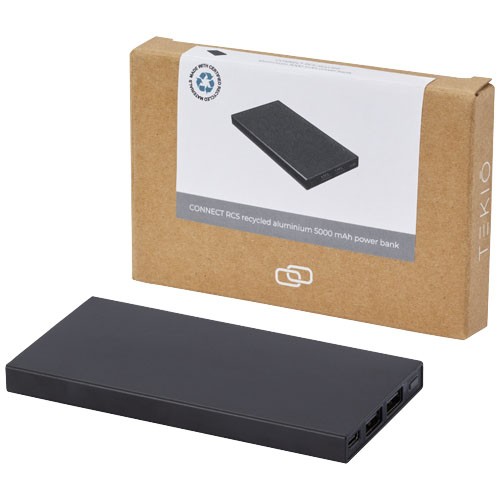 Connect 5000 mAh recycled aluminium power bank  in 