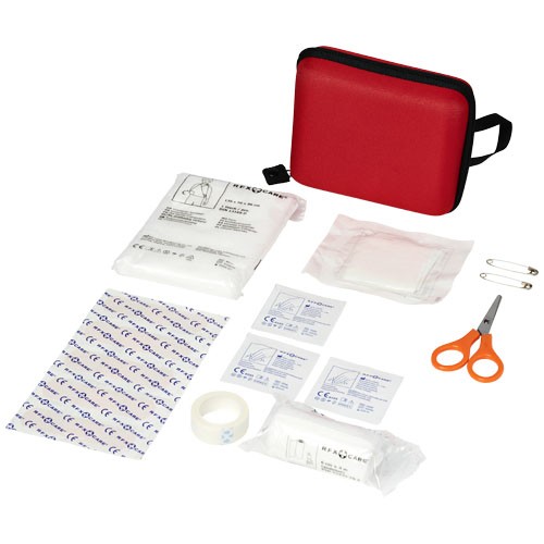 Healer 16-piece first aid kit in red-and-white-solid