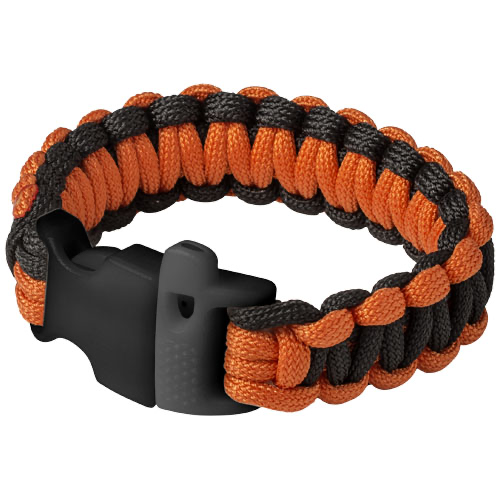 Elliott emergency paracord bracelet in black-solid-and-orange