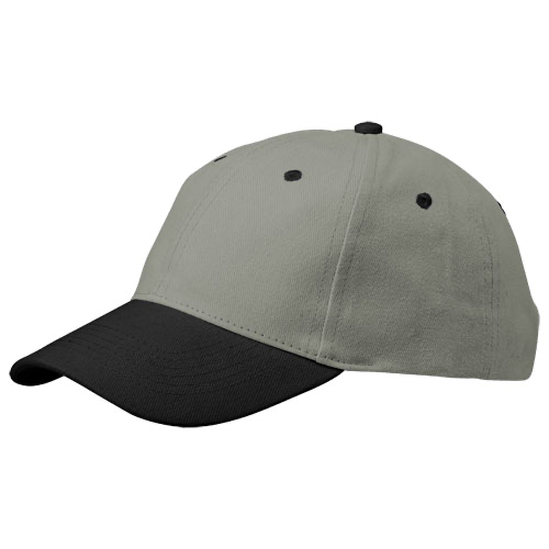 Grip 6 panel cap in grey-and-yellow