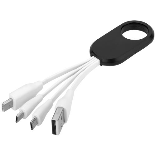 Troup 4-in-1 charging cable with type-C tip in white-solid