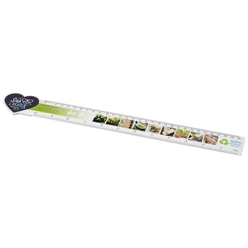 Tait 30cm heart-shaped recycled plastic ruler in 