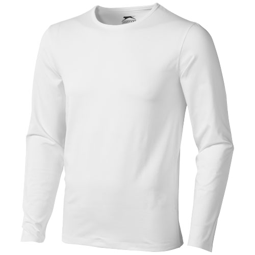 Curve long sleeve men's t-shirt in white-solid