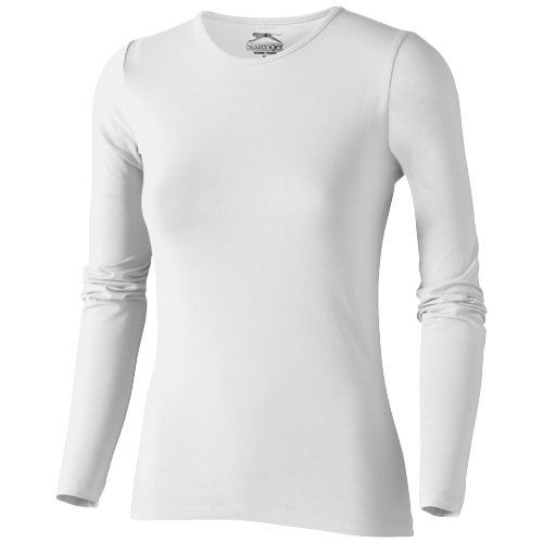 Curve long sleeve women's t-shirt in white-solid