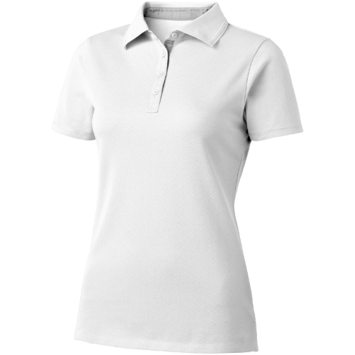 Hacker short sleeve ladies polo in white-solid
