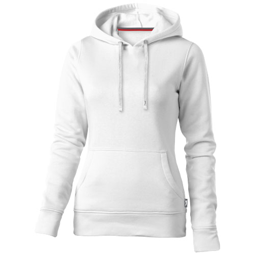 Alley hooded ladies sweater in white-solid