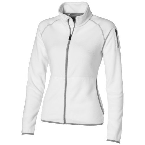 Drop shot full zip micro fleece ladies jacket in white-solid