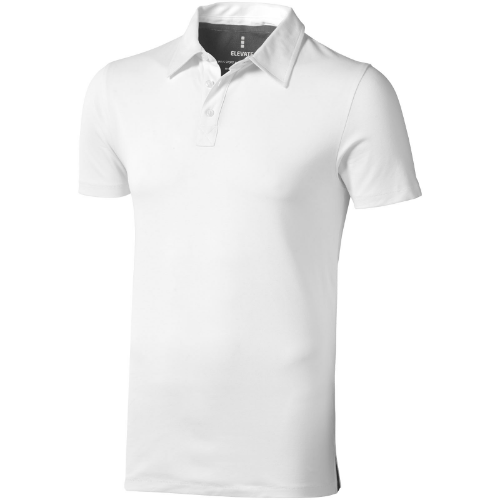 Markham short sleeve men's stretch polo in white-solid