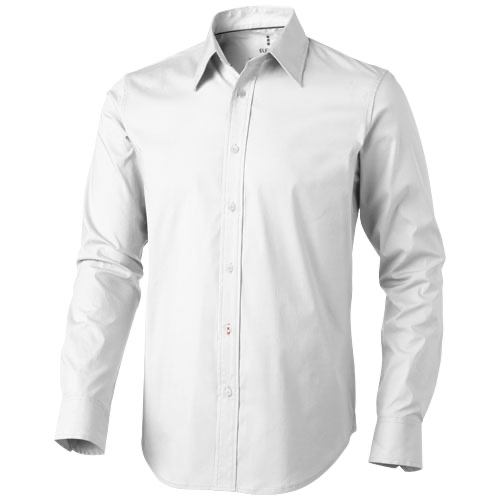 Hamilton long sleeve Shirt in white-solid