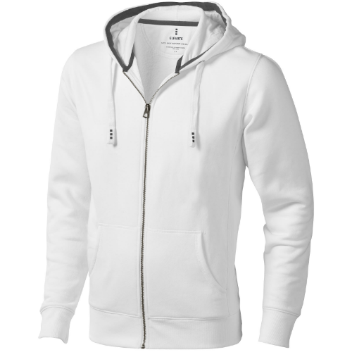 Arora hooded full zip sweater in white-solid