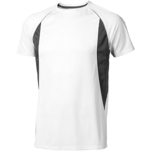 Quebec short sleeve men's cool fit t-shirt in white-solid-and-anthracite