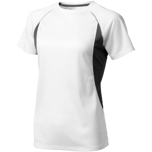 Quebec short sleeve women's cool fit t-shirt in white-solid-and-anthracite