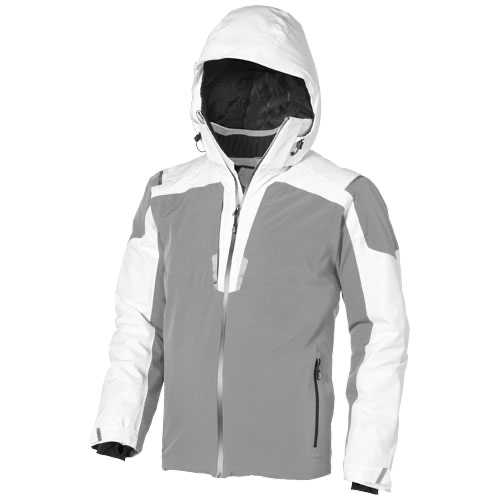 Ozark insulated jacket in white-solid-and-grey
