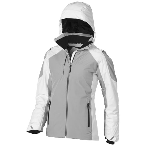 Ozark insulated ladies Jacket in white-solid-and-grey