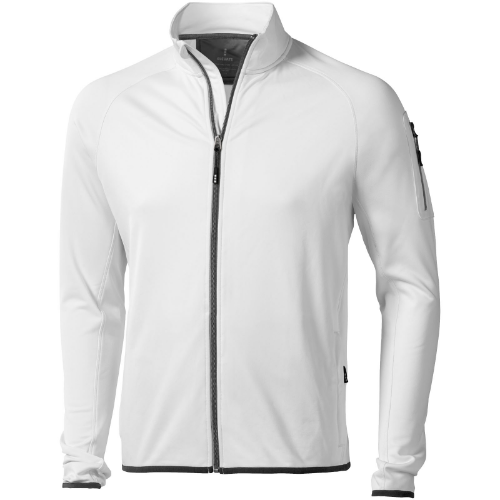 Mani power fleece full zip Jacket in white-solid