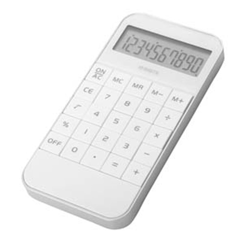 Bianco Pocket Calculator White/Silver