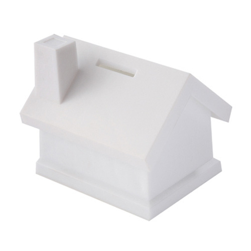 House Shaped Money Box - White/White