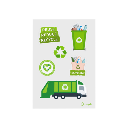 Recycled Paper Sticker - Kiss Cut Shapes - A7 Sheet