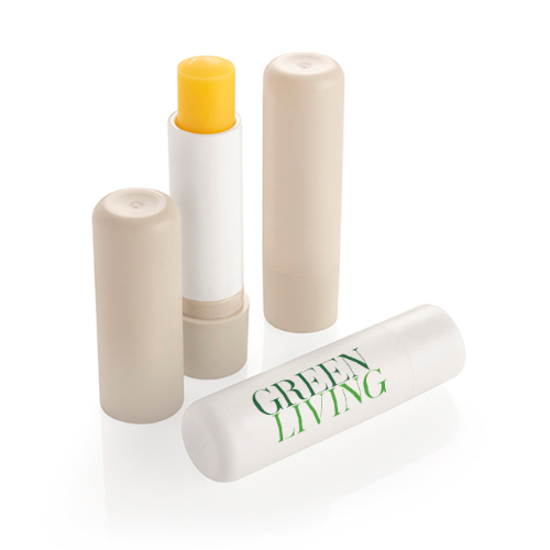 Lip Balm Stick White Recycled Frosted Container & Cap SPF20, 4.8g (UK PRINTED)