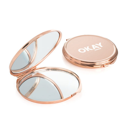 Rose Gold Coloured Double Compact Mirror