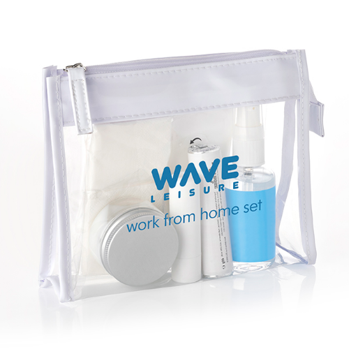 Work From Home Set In A Clear PVC White Trim Bag