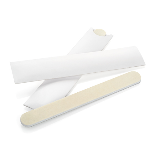 White Foam Backed Emery Board/Nail File In A Printed Sleeve (18cm)