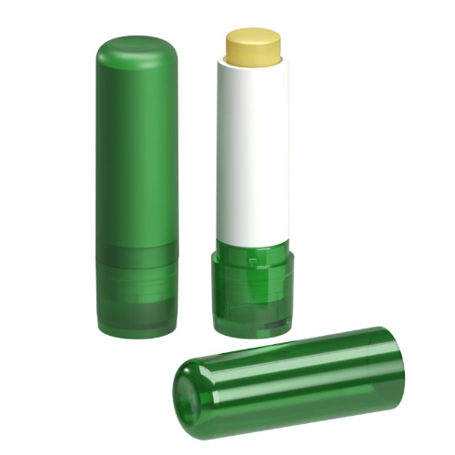 Lip Balm Stick Green Frosted Container & Cap, 4.6g