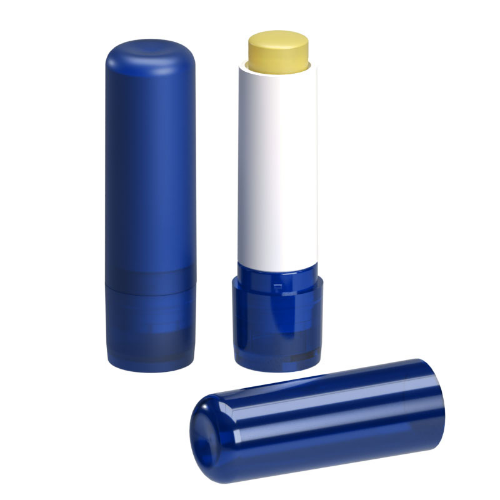Lip Balm Stick Blue Frosted Container & Cap, 4.6g