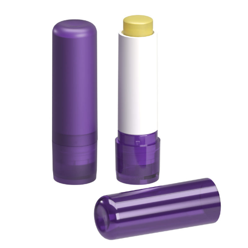 Lip Balm Stick Violet Frosted Container & Cap, 4.6g