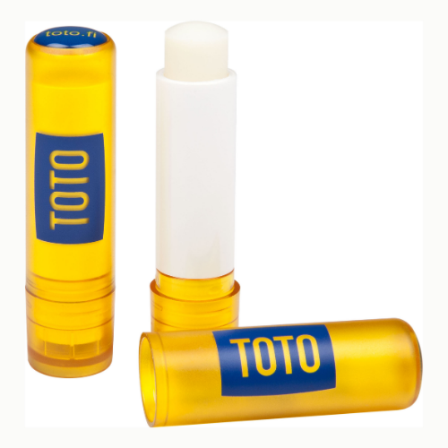 Lip Balm Stick Yellow-Orange Frosted Container & Cap, Domed 4.6g