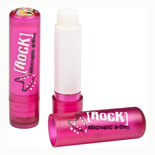 Pink Lip Balm Stick, Domed label, 4.8g