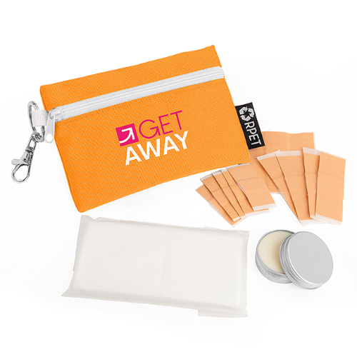 Outdoor/Walkers Recovery Kit In A Printed Pouch On A Clip